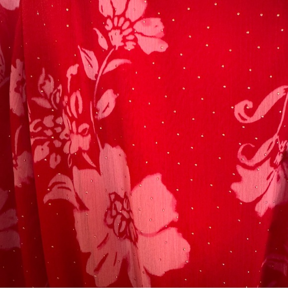 INC International Concepts Red Floral Belted Maxi Dress - Size M - Picture 4 of 6